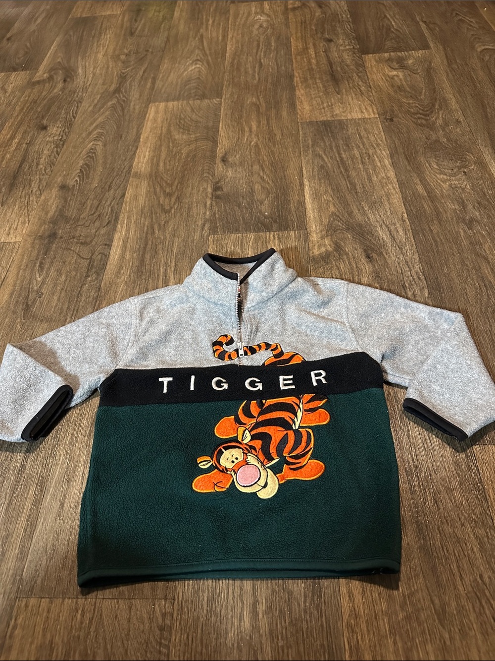 Vintage Disney Tigger Colorblock Pullover - Gray, Green, Orange
